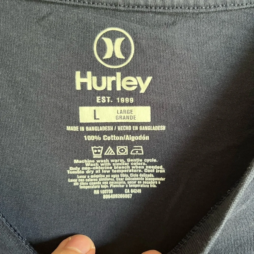Men’s L Navy Hurley Casual Short Sleeve Casual Tee Shirt