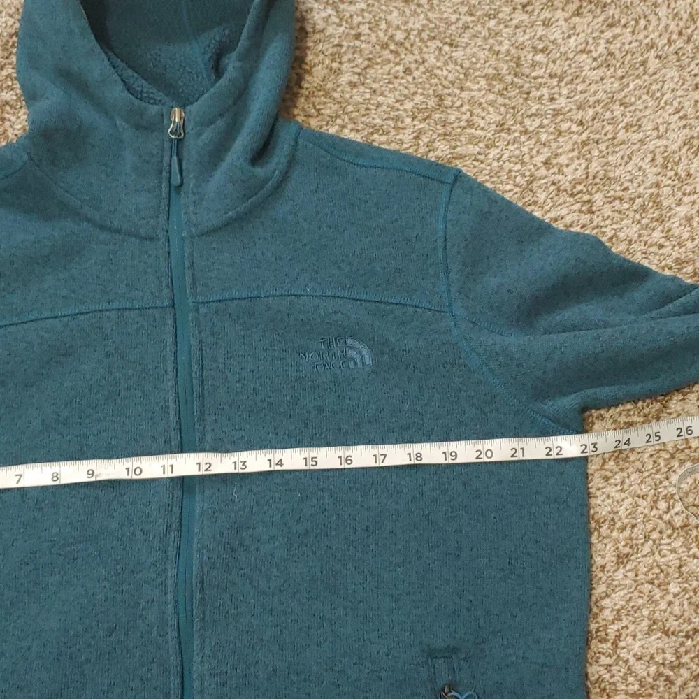 The North Face Men's Teal Blue Fleece Jacket Hoodie Size Large