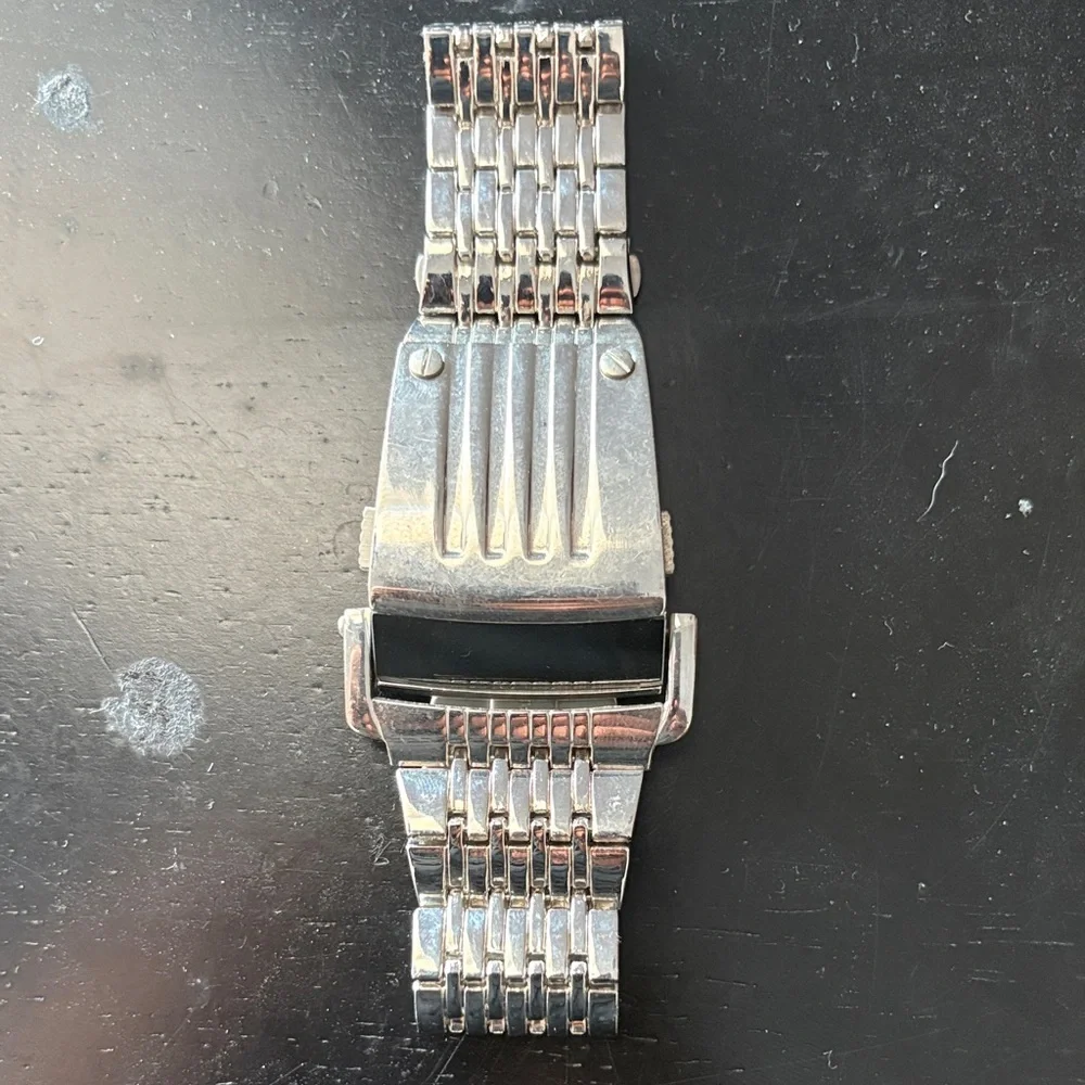 Elegant Silver Smartwatch with Blue Display