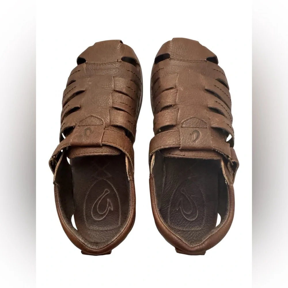 OluKai Mohalu Fisherman Leather Sandals Mens Size 9M