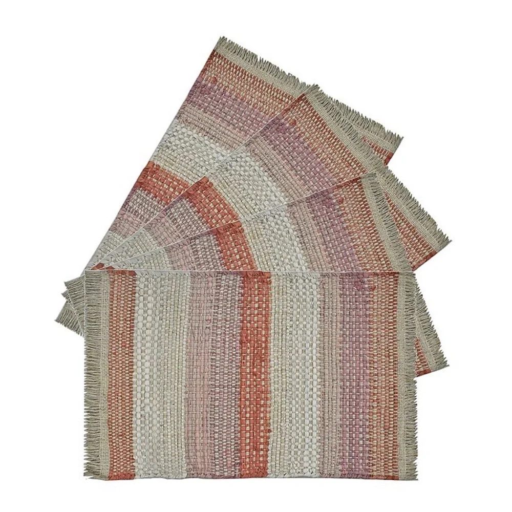 Food Network Handwoven 4 Piece Placemat Set 14” X 19” BRAND NEW ~ Rust Color NWT