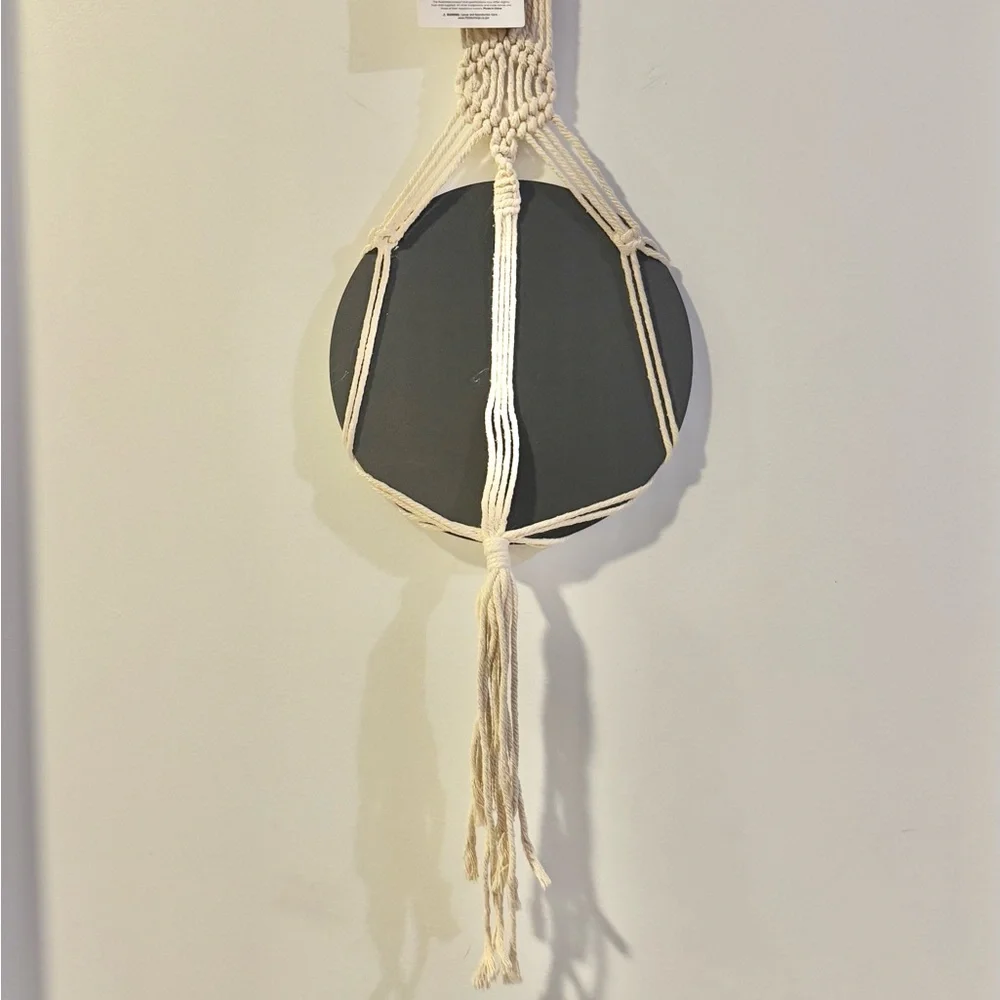 Cream Macrame Wall Mirror