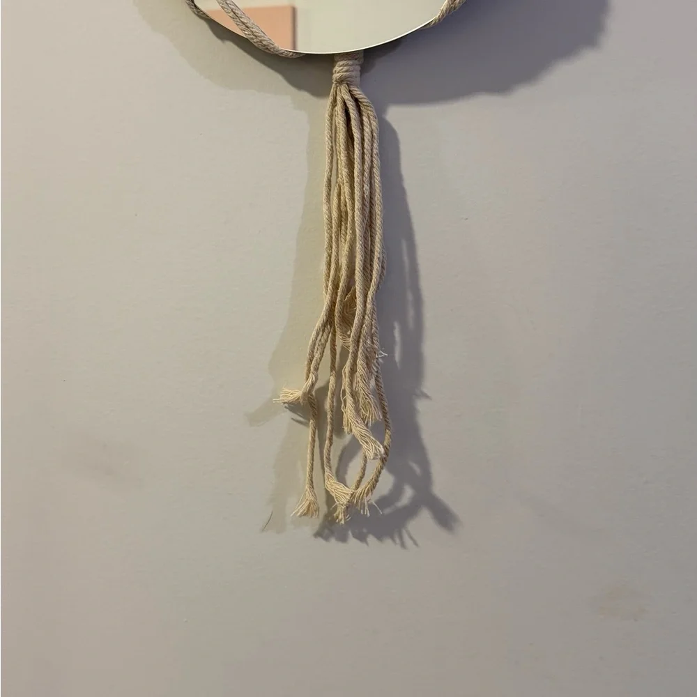 Cream Macrame Wall Mirror