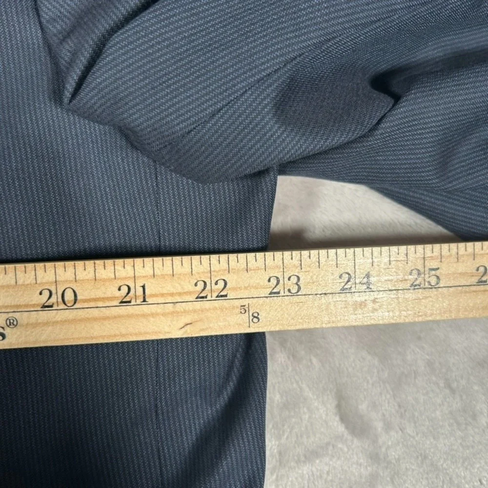 Ermenegildo Zegna Blazer Mens 46L Blue Striped Wool Sport Coat Made In Italy EUC