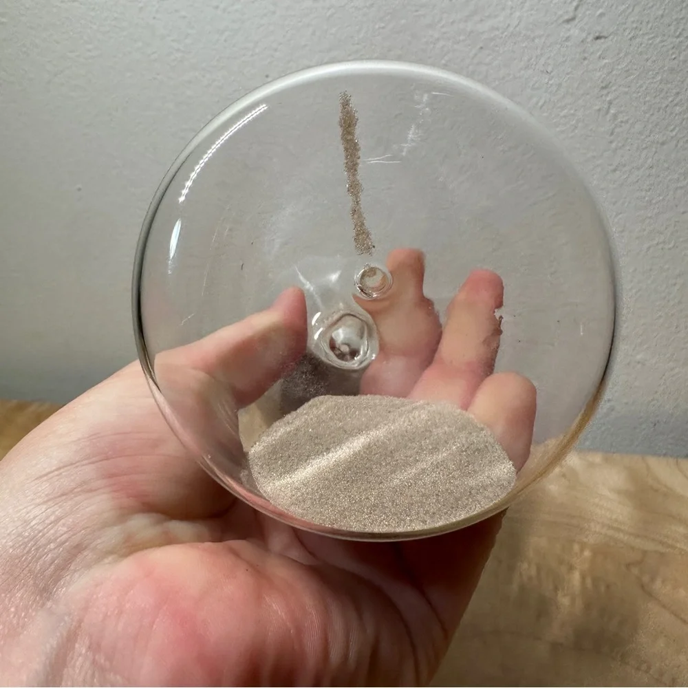 IKEA Glass Sand Hourglass 6” Clear Decorative Timer