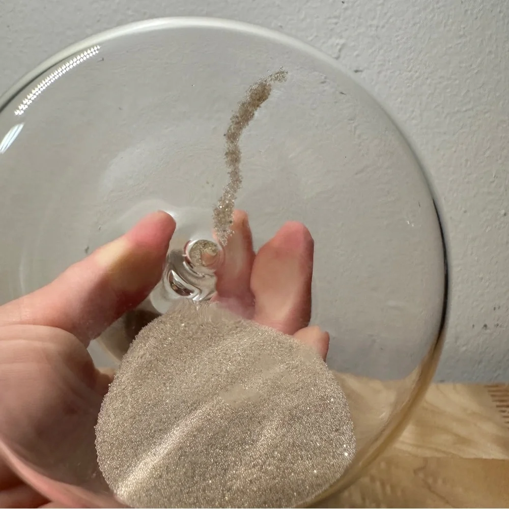 IKEA Glass Sand Hourglass 6” Clear Decorative Timer