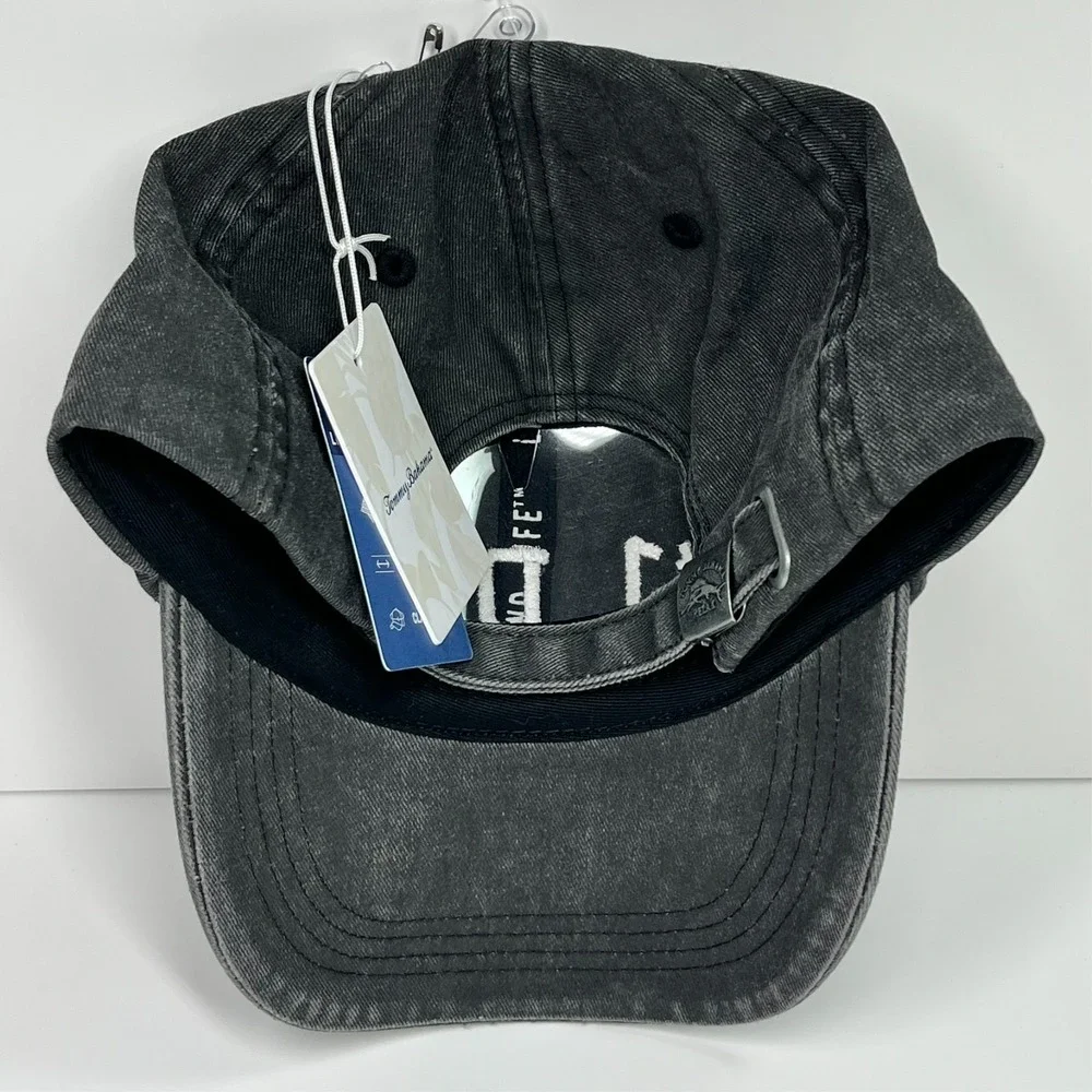 Tommy Bahama Hat Mens Embroidered #1 Dad Adjustable Baseball Cap Heathered Black