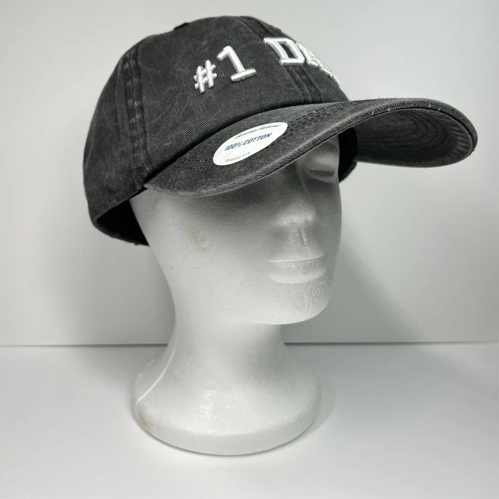 Tommy Bahama Hat Mens Embroidered #1 Dad Adjustable Baseball Cap Heathered Black
