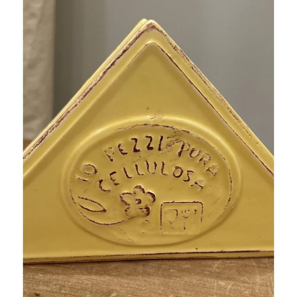 Sur La Table Ceramic Yellow Napkin Holder Italy Farmhouse Country Dining