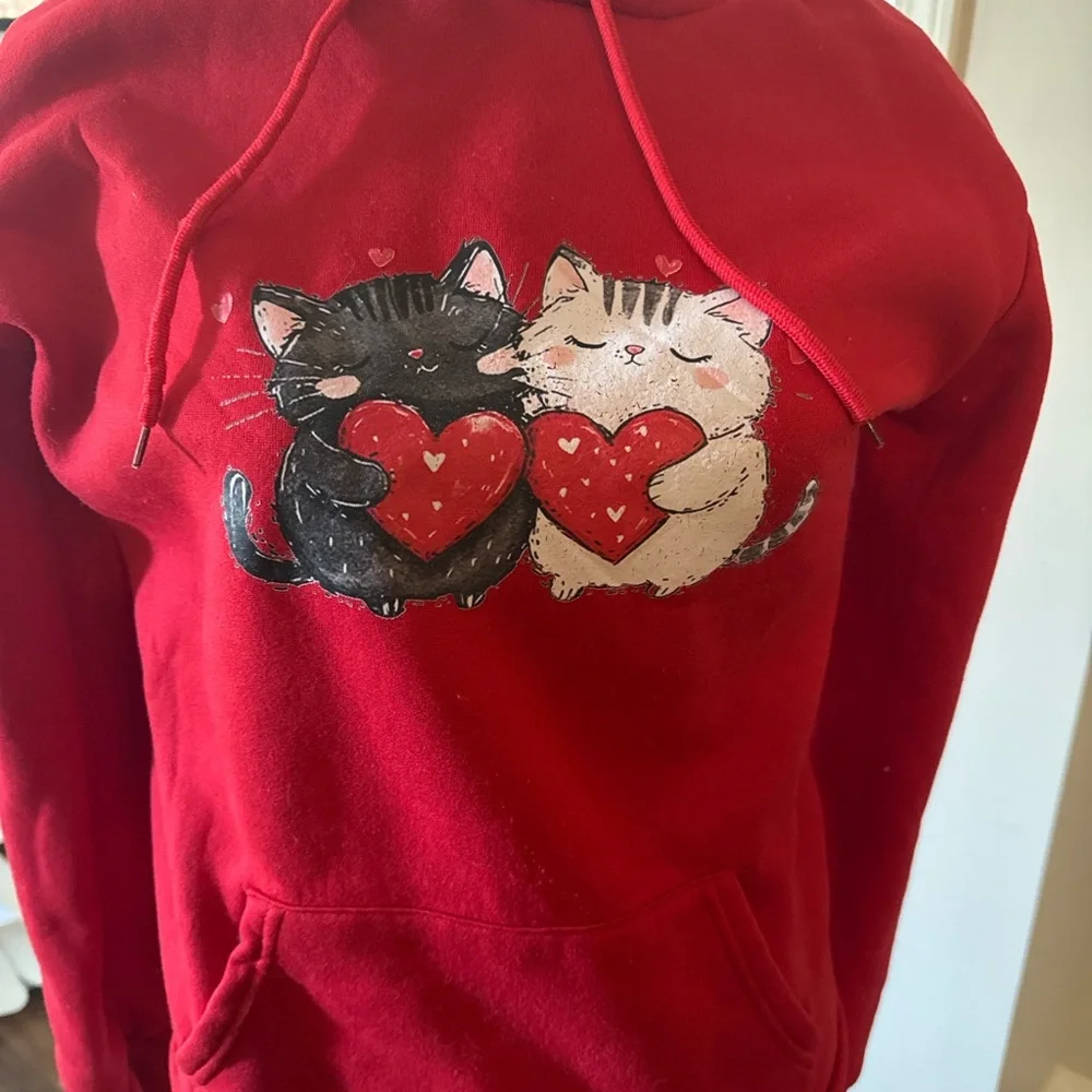 Cozy Red Cat Lovers Hoodie