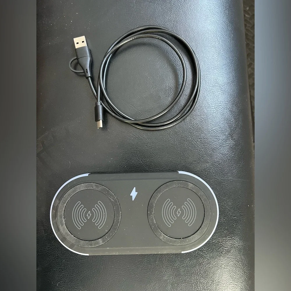 Black Wireless Charging Pad with Cable