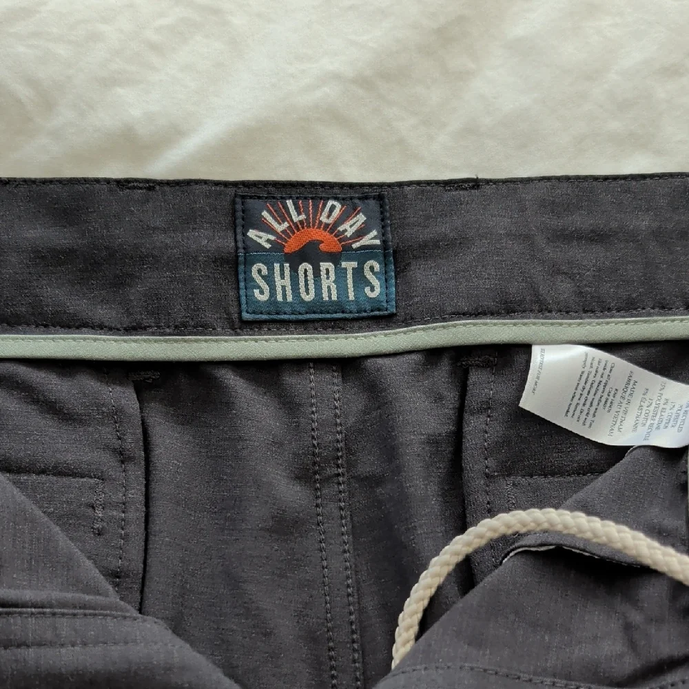 Faherty Charcoal Flat Front Shorts