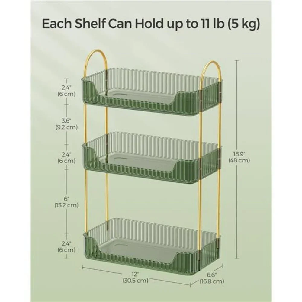 3 tier makeup organizer skincare storage shelf for vanity bathroom dresser