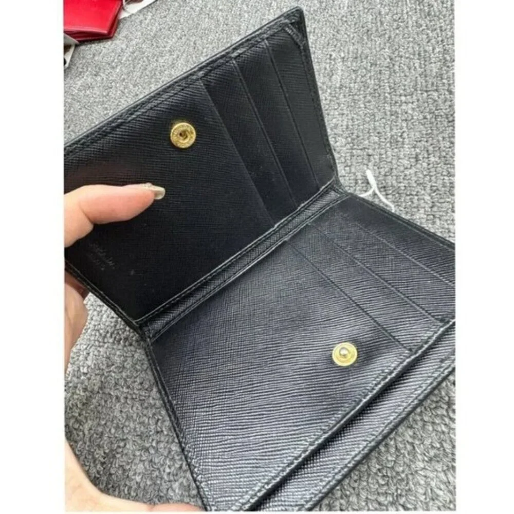 Authentic Prada Black Saffiano Leather Wallet