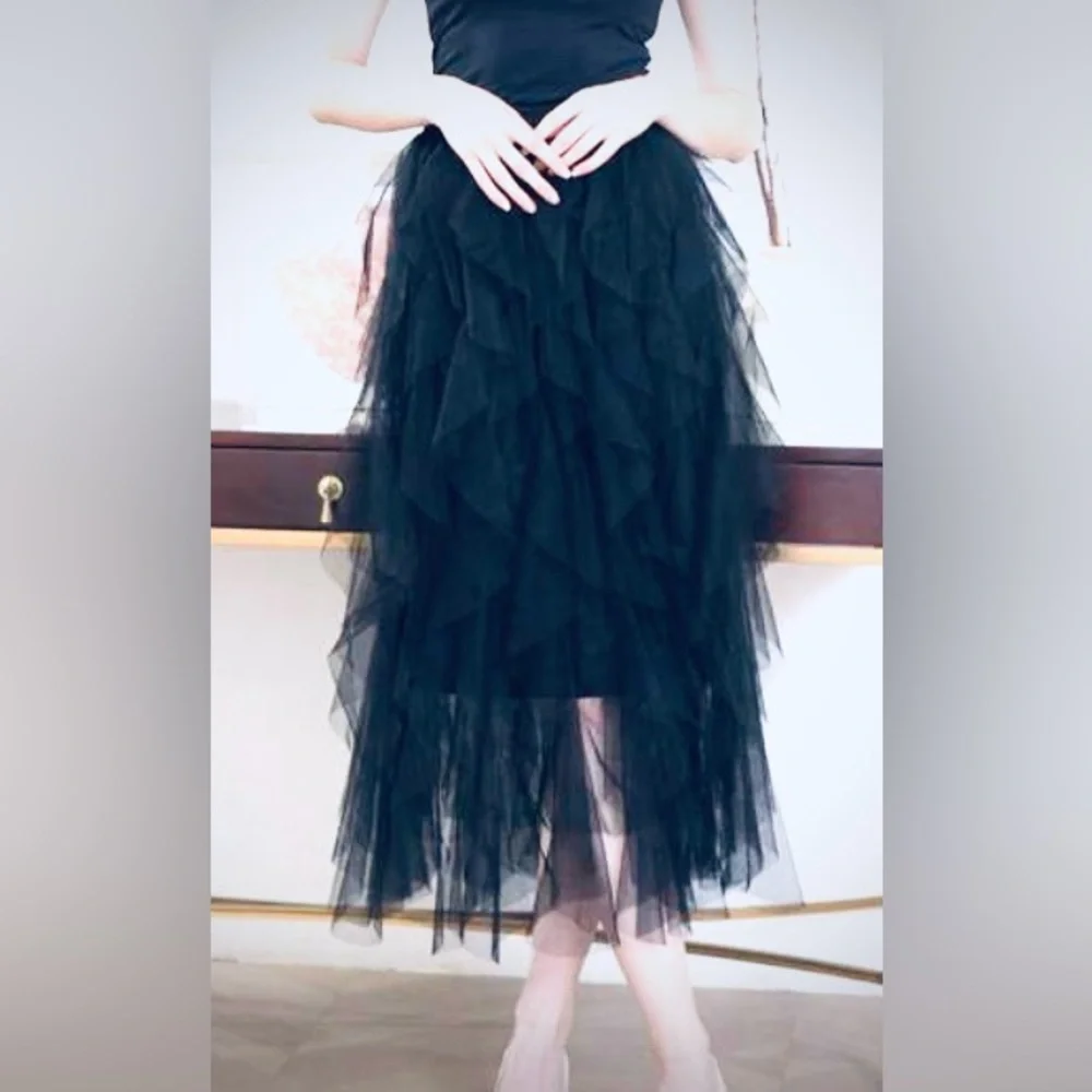 Black Tulle Tutu Skirt Witchy Vibes Whimseygoth Balletcore Sz L