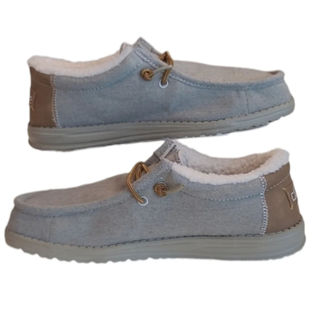 Hey Dude Wally Herringbone Canvas Loafer Chukka-Style Slide/ Slip On