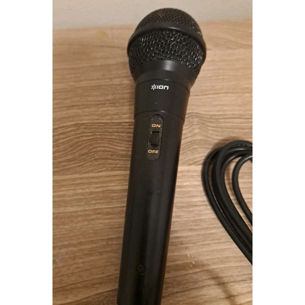 ION Wired Microphone Only with On/Off Button Mic Cable Cord Black Untested