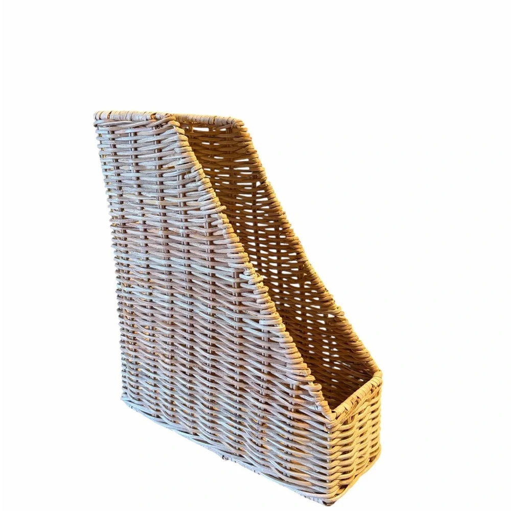 Wicker Magazine Holder - Natural Brown