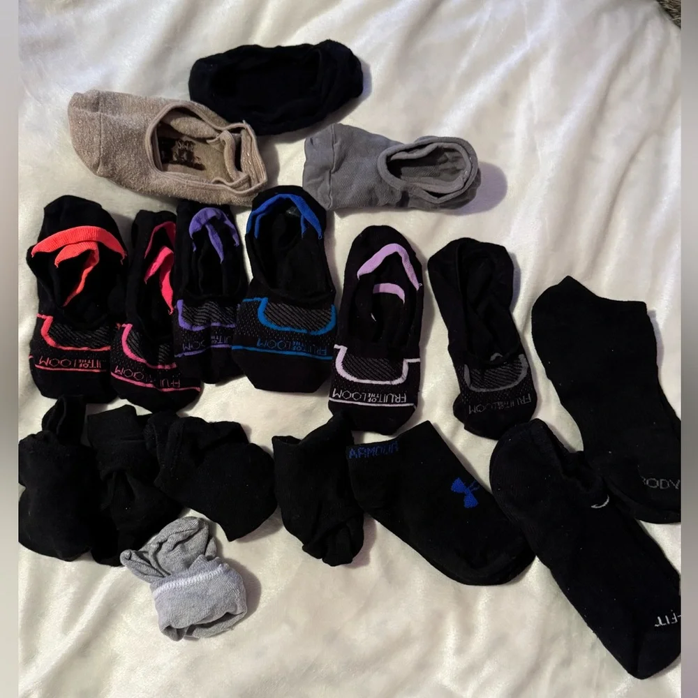 Fruit of the Loom Women's Ankle Socks - Black, Gray, Pink, Blue