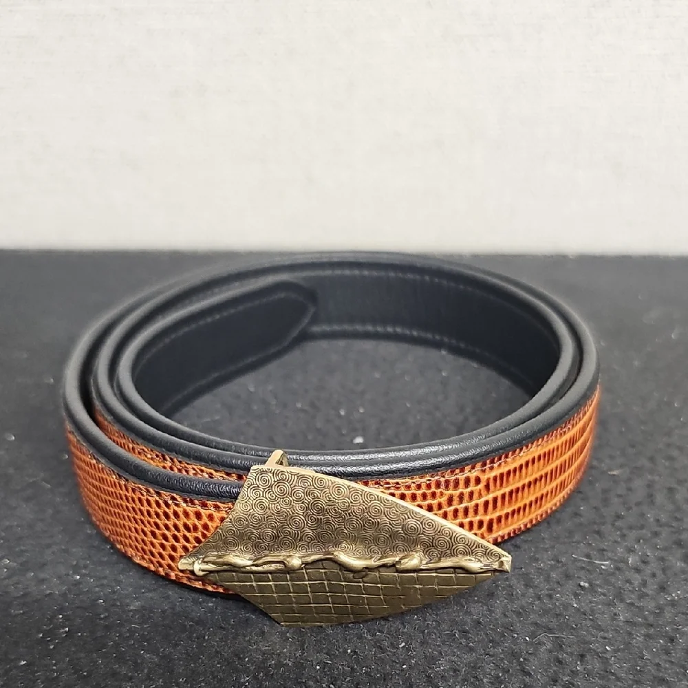 QUIN BRONZE BUCKLE CROC EMBOSSED BELT BFPM-02-044