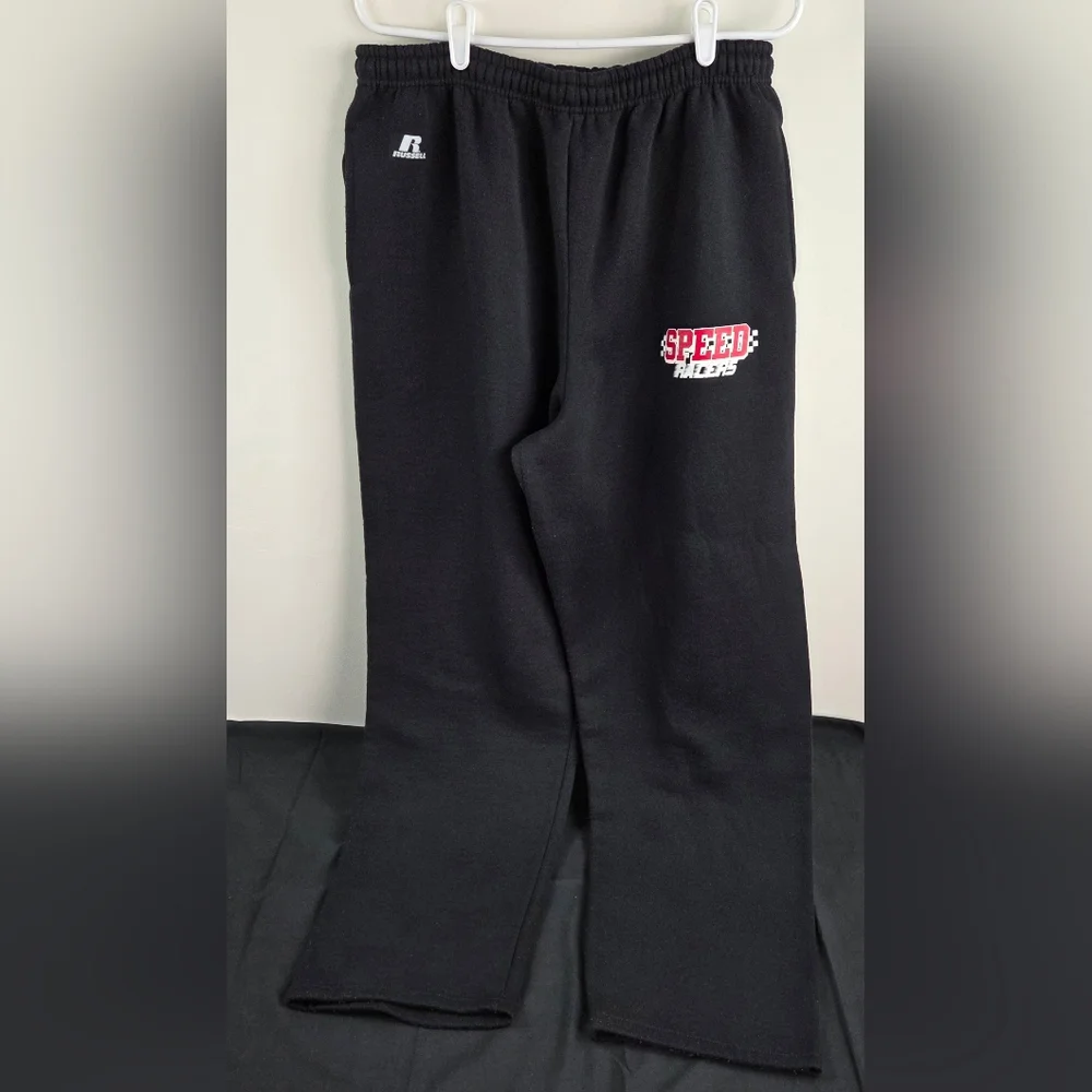 Russell Athletic Speed Racer Sweatpants Mens XL Black Drawstring Waist Wide Leg
