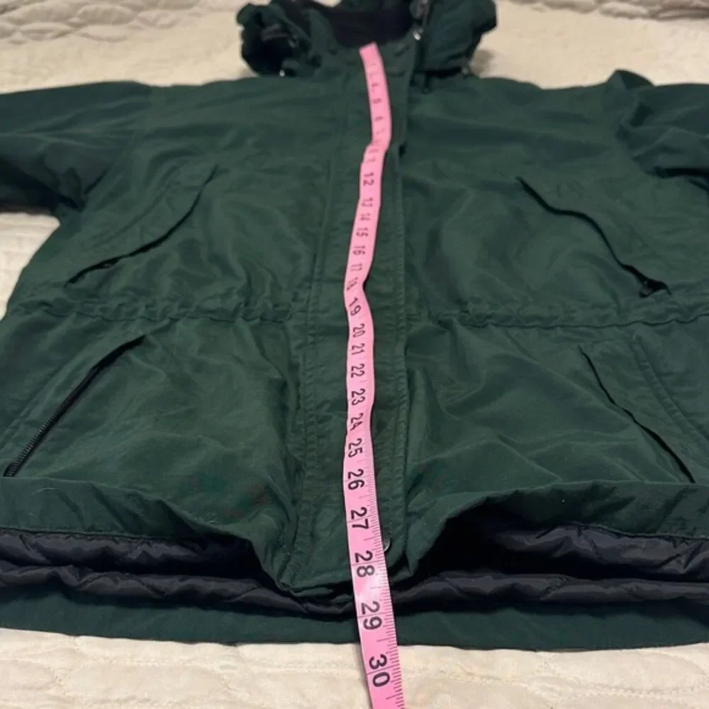 Eddie Bauer Chore Coat Womens XS Hooded Zip Outdoor Ski Barn Fleece Lined Green