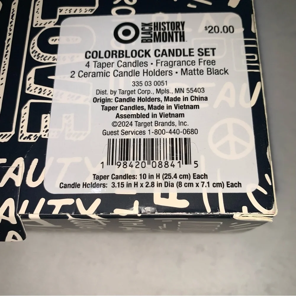 Black history month target Colorful Taper Candle Set with Holders new‎ in box