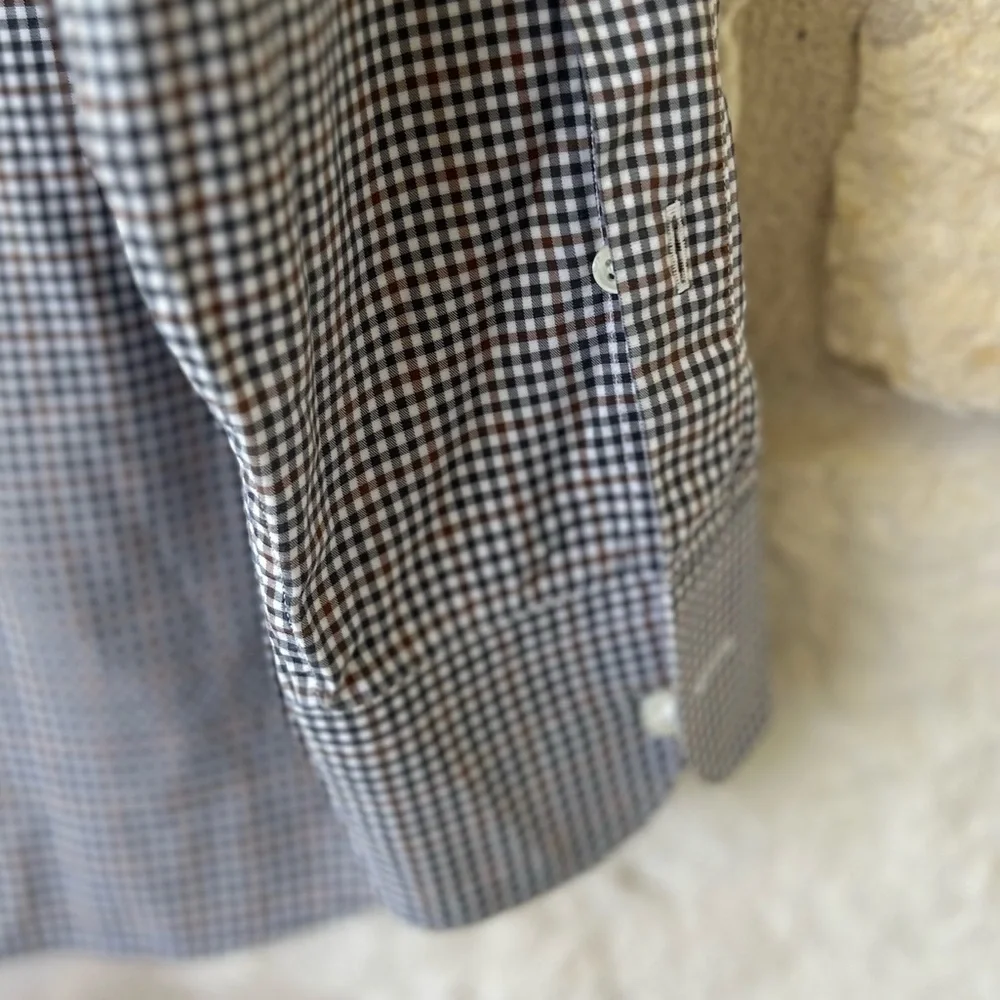 ERMENEGILDO ZEGNA Brown Checked Shirt Sz XL Preloved Excellent Condition