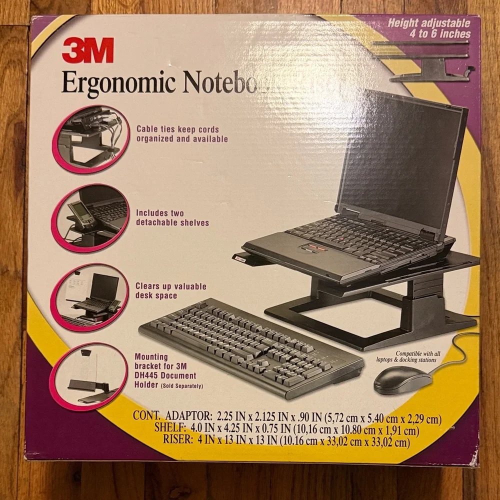 3M Ergonomic Notebook Riser - Black