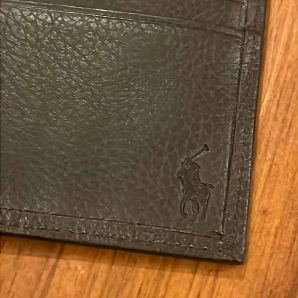 Polo Ralph Lauren Card Case Olive Green new Wallet Leather Mens