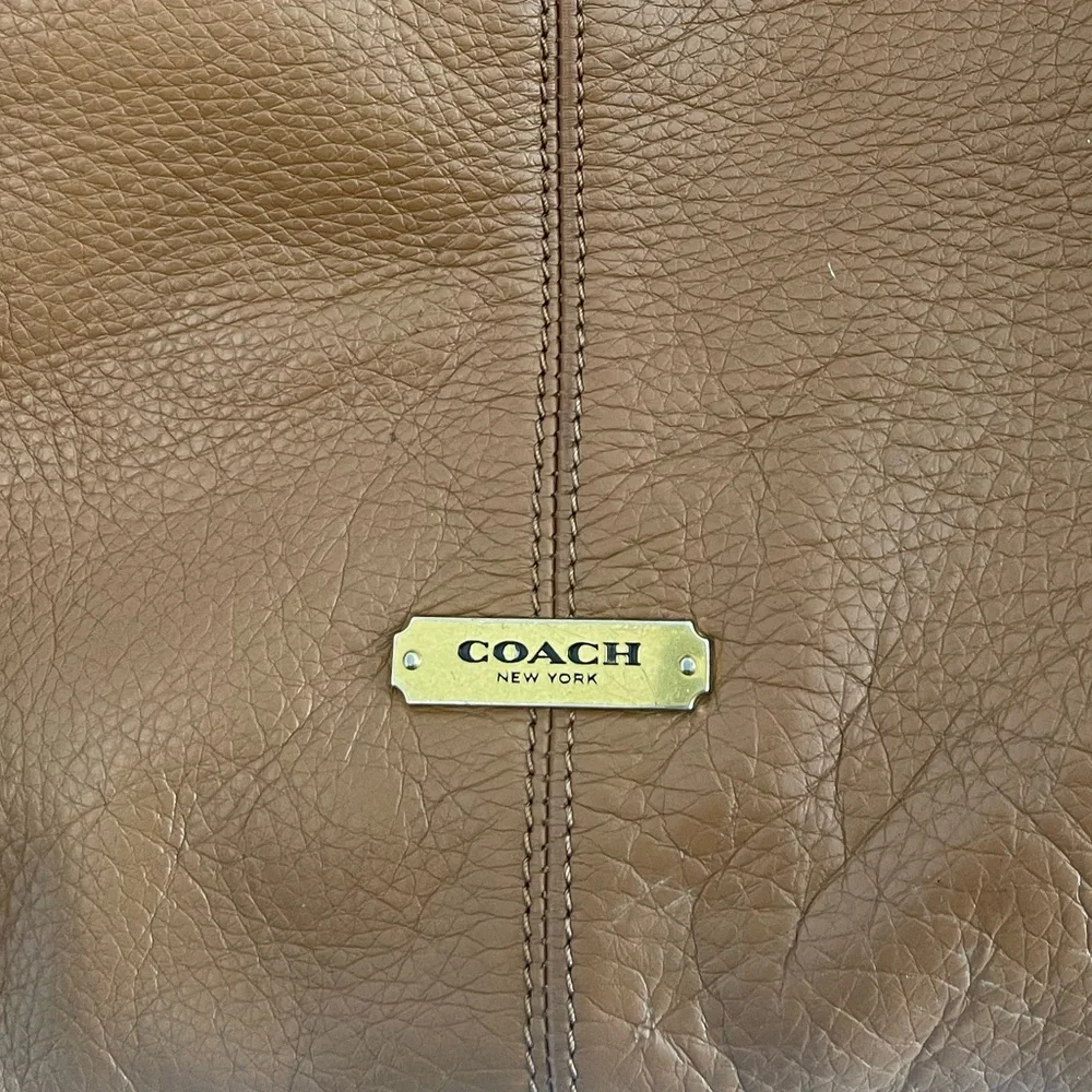 Coach Avery Tan Leather Shoulder Bag and Wallet Set
