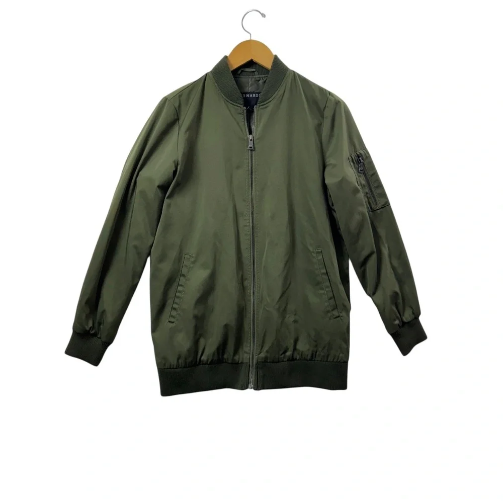 Bernardo Mens Olive Green Bomber Jacket Lightweight Small Jacket Casual Cargo