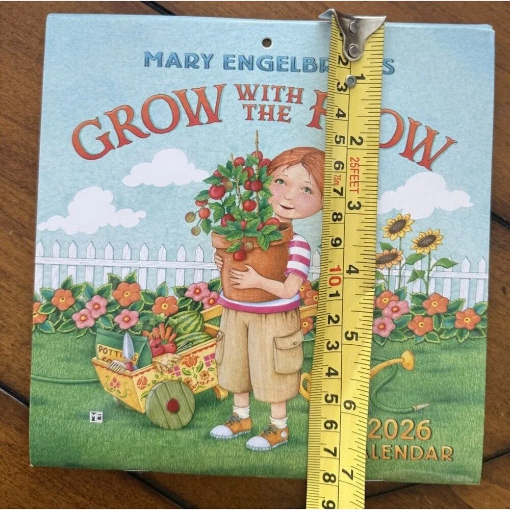 NEW Sealed Mary Engelbreit's Grow with the Flow 2026 Mini Wall Calendar 7”x7”