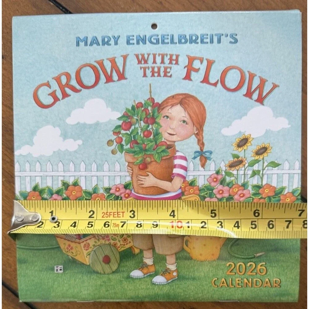 NEW Sealed Mary Engelbreit's Grow with the Flow 2026 Mini Wall Calendar 7”x7”