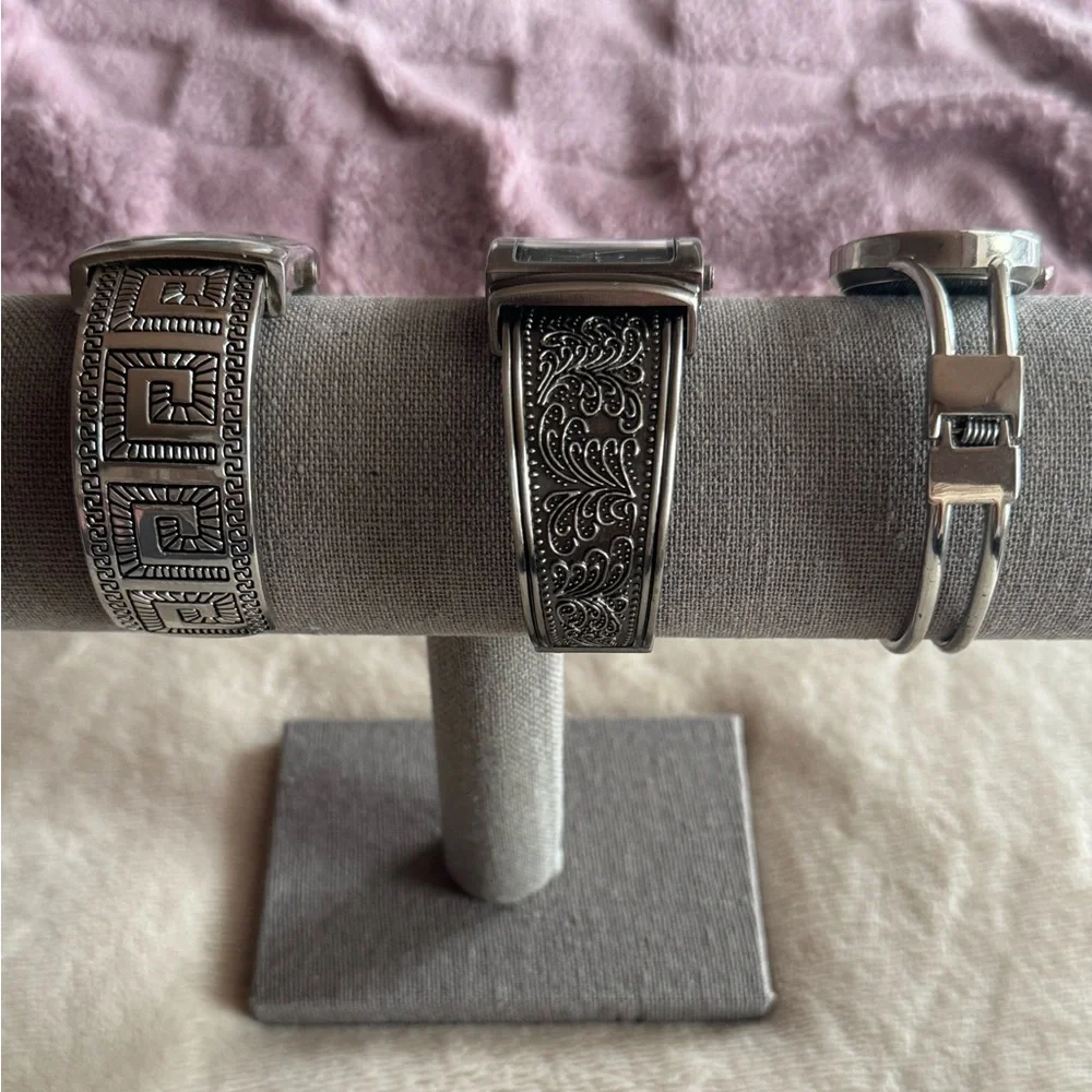 Set of Three Silver Tone Bracelet Watches