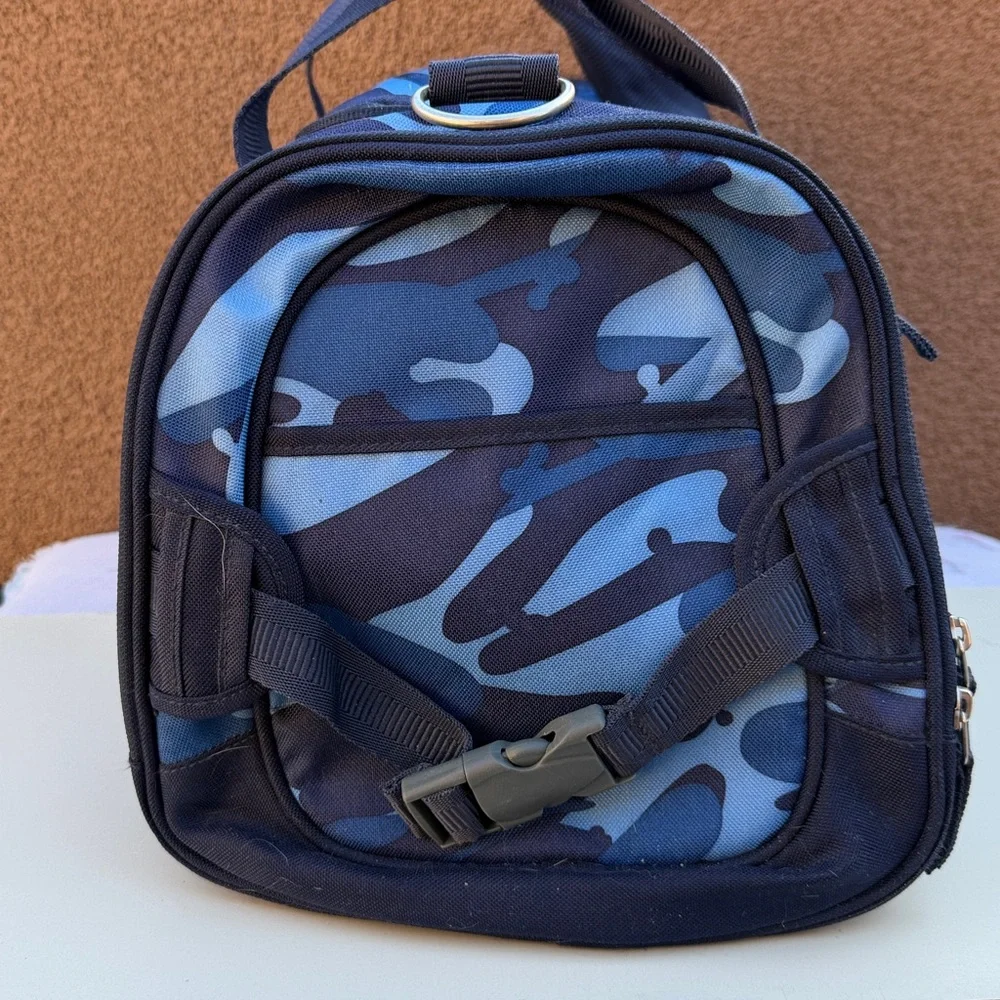 Pottery Barn Kids Blue Camouflage Duffle Bag Personalized “Ryan” Gym Travel Bag