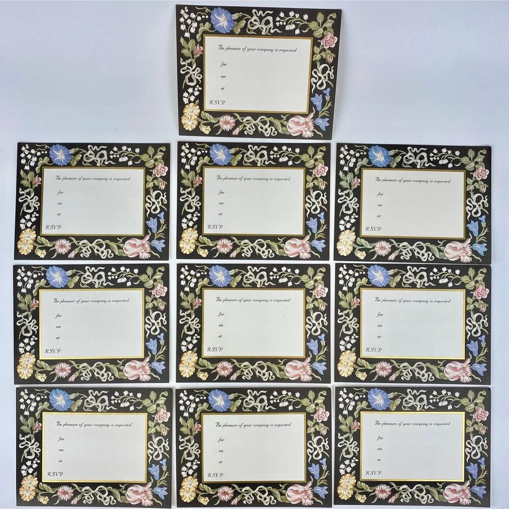 Rare Tiffany & Co. Set of 10 Invitations Floral Botanical Dinner Party Event