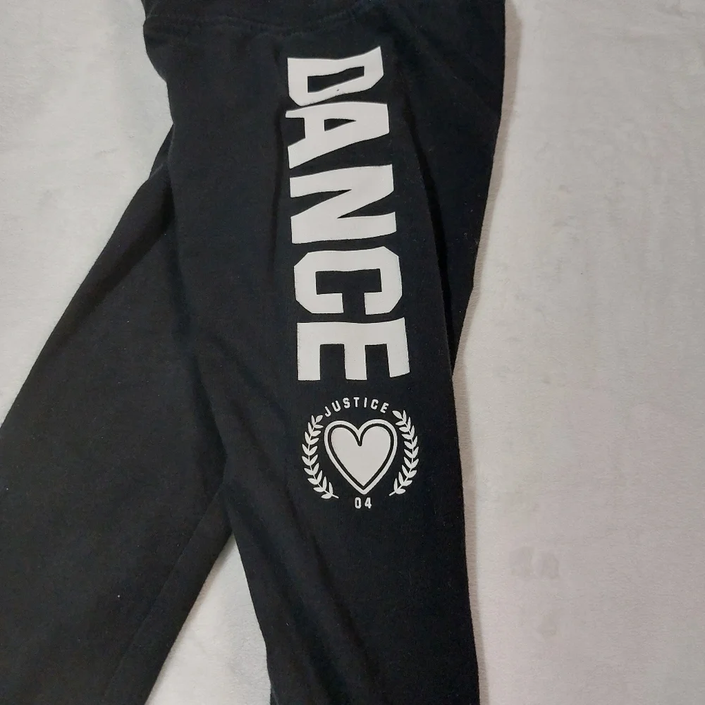 Justice Black Dance Leggings Size 6