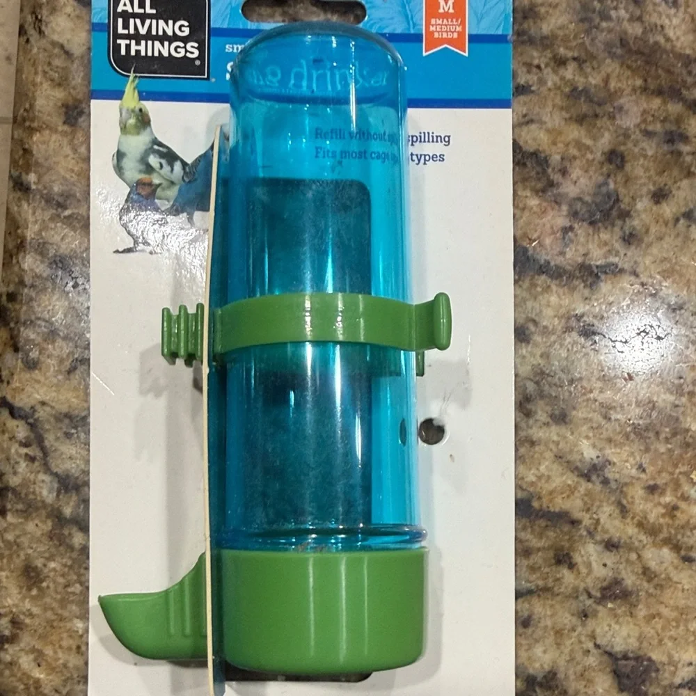 Blue and Green Bird Waterer