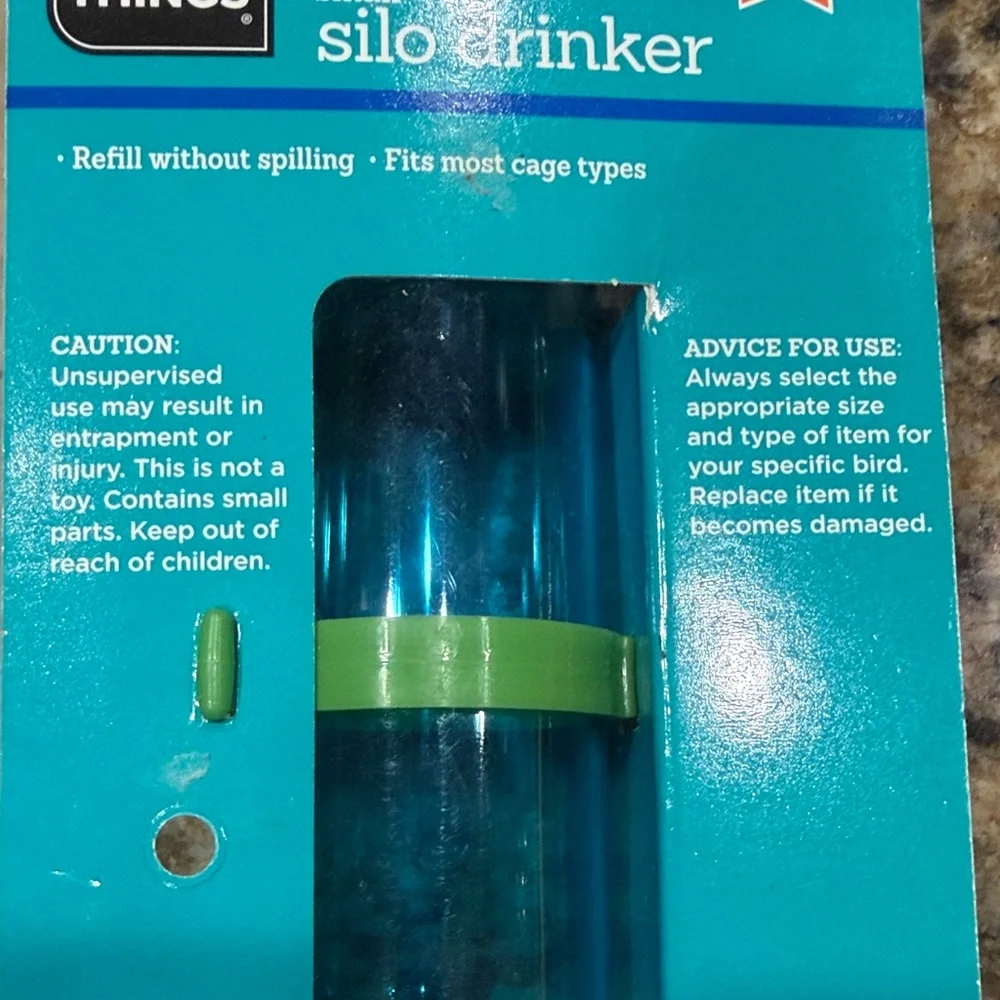 Blue and Green Bird Waterer