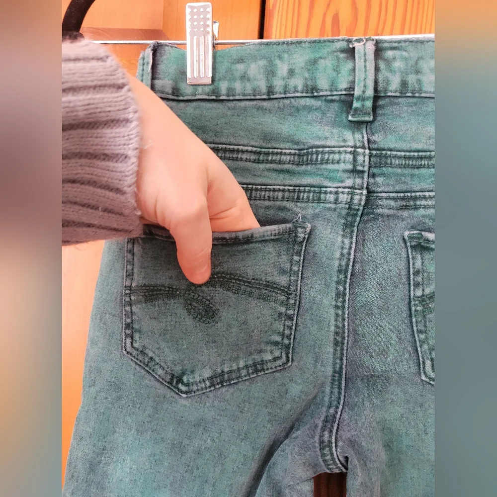 Justice Premium Green Colored Skinny High Waist Jegging Girl's Jeans 12R