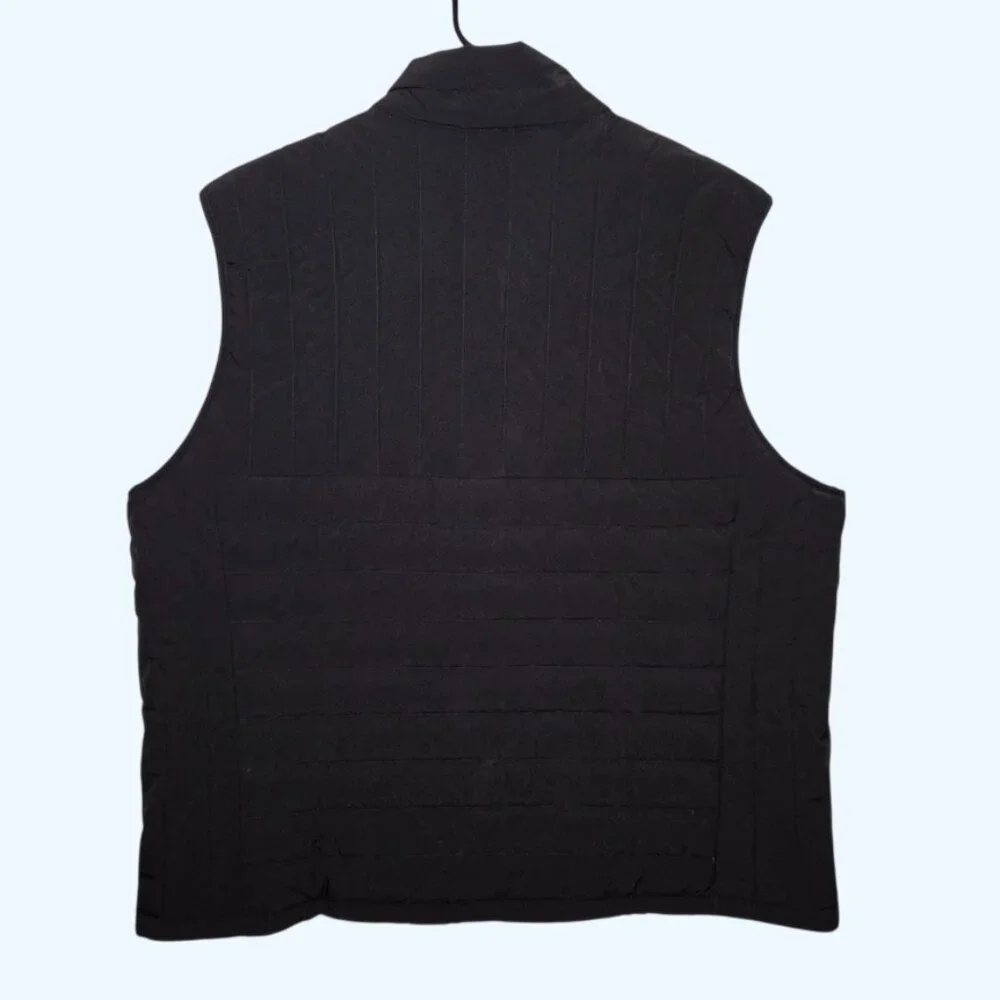 Lands End Mens Black Down Feathers Puffer Vest Full Zip Quilted XXL 50-52