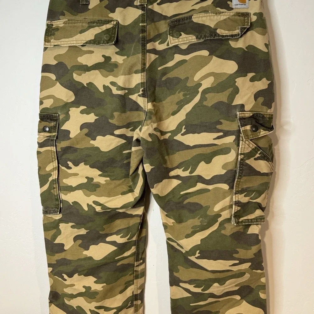 Carhartt Pants Mens 36x30 Camouflage Carpenter Cargo Relaxed Fit Hunting Camo