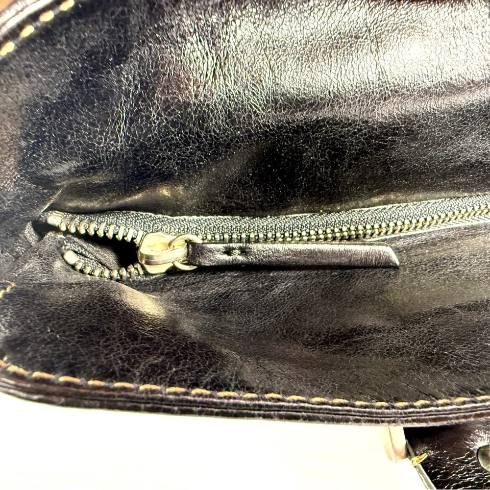 Francesco Biasia Black Leather Briefcase