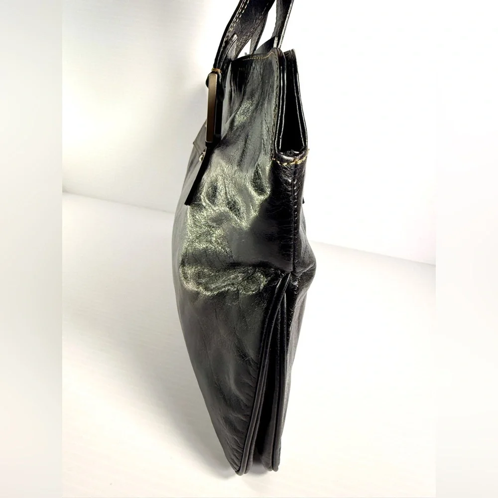 Francesco Biasia Black Leather Briefcase