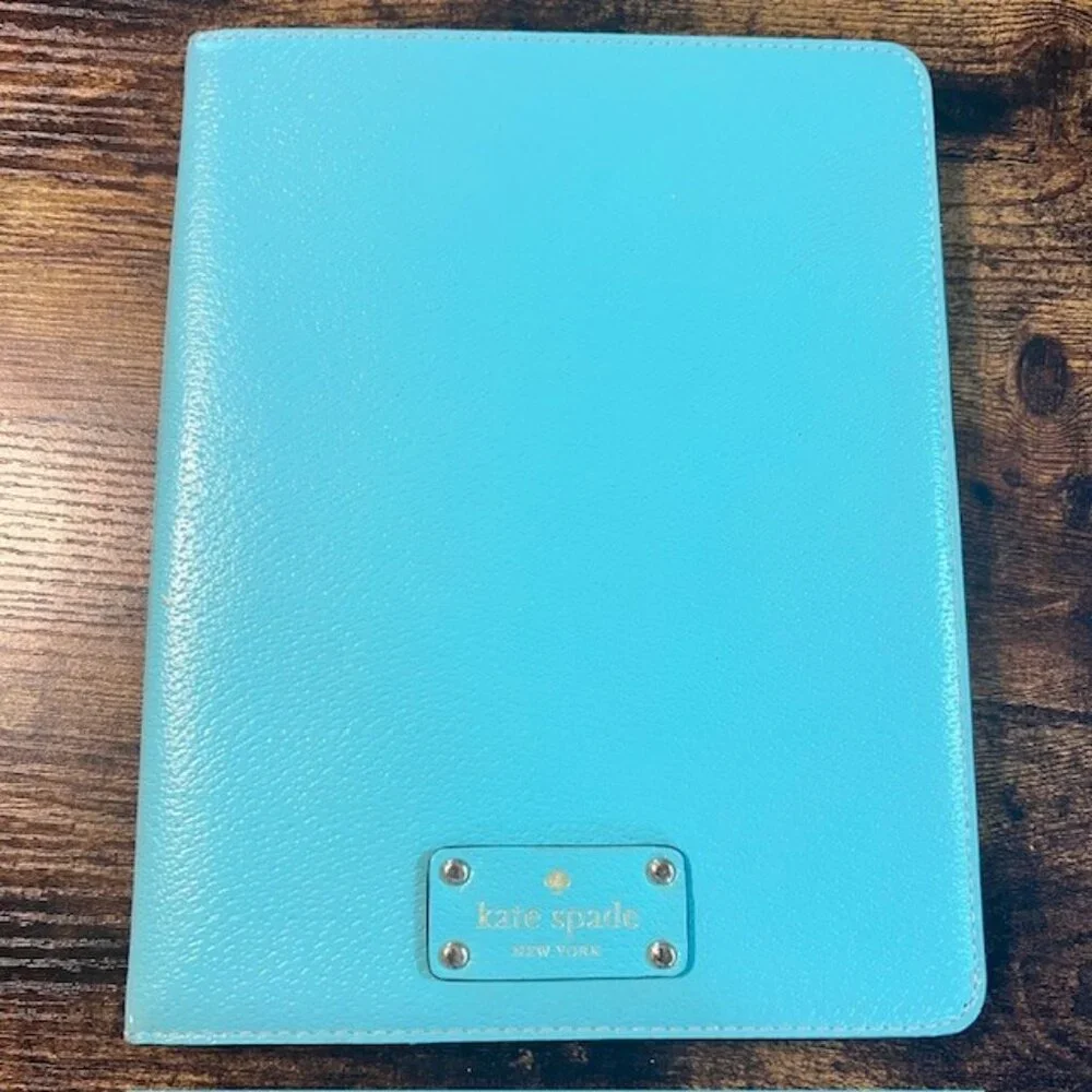 Kate Spade iPad Case Blue & Yellow Stand Cover