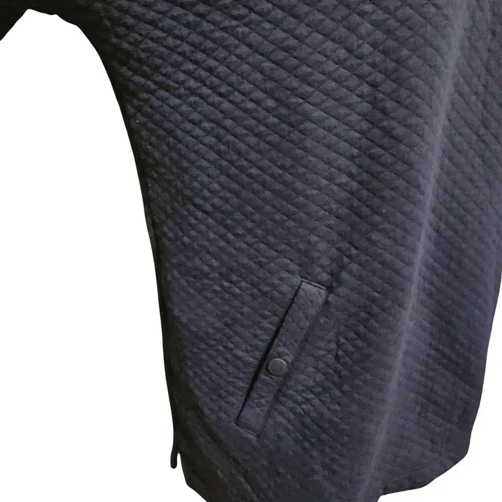 L.L. Bean Quilted 1/4 Zip Pullover Sweatshirt Women's Size M Navy Outdoor Hiking