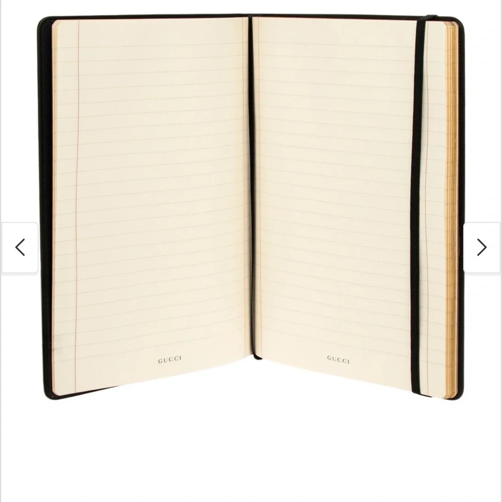Gucci Black and White Floral Notebook