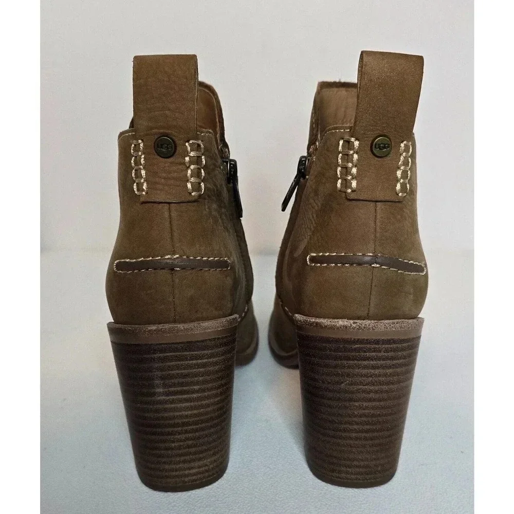 UGG Australia Womens Pixley Tan Ankle Boots Bootie Stacked Size 10 1095057