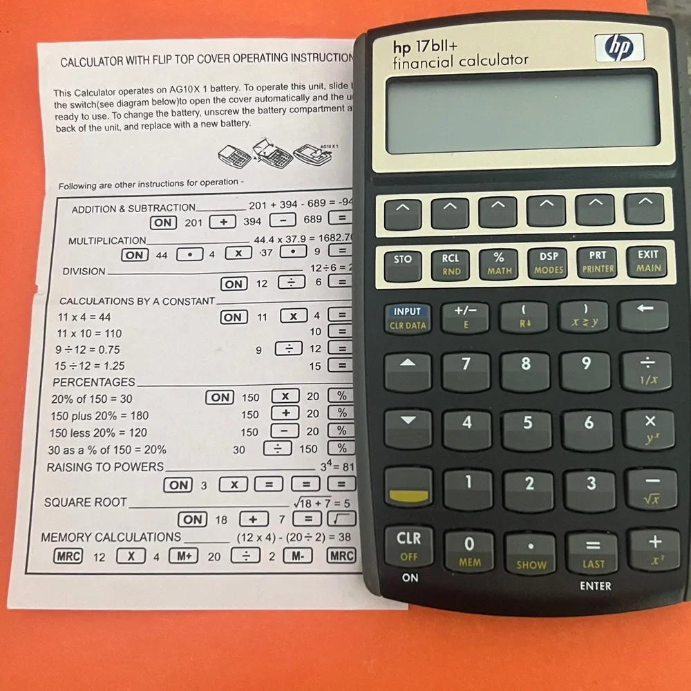 HP 17bII+ Financial Calculator with Black Case